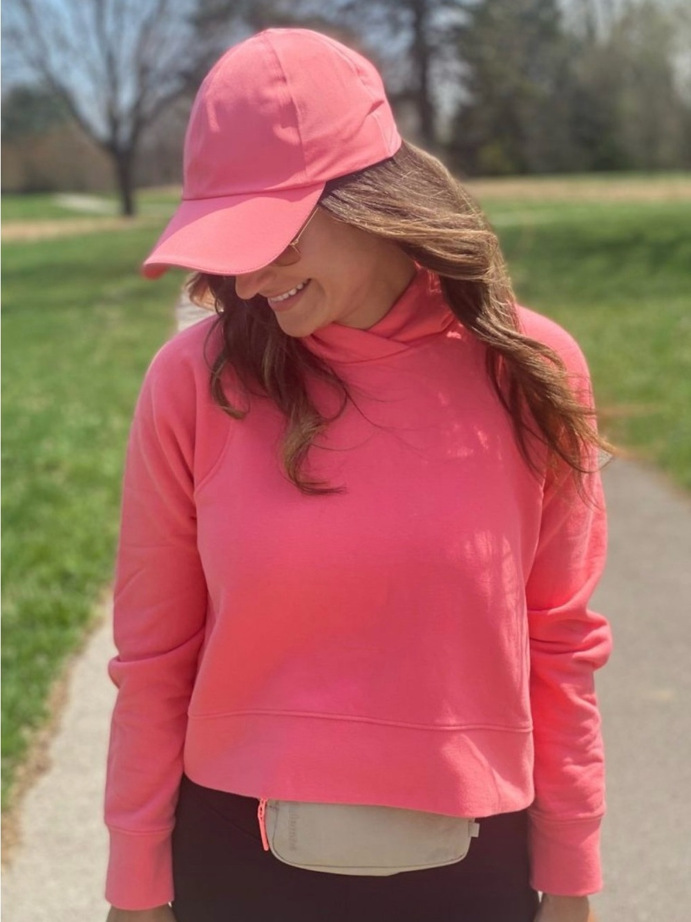Lululemon Loungeful Cropped Hoodie 12 Raspberry Cream Activewear Pullover